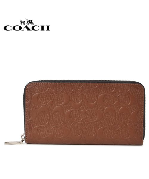 コーチ Coach 財布 長財布 メンズ ラウンドファスナー シグネチャー ブラウン F Sad コーチ Coach Magaseek