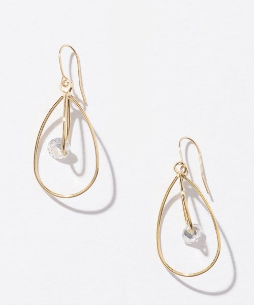 セール ダブルドロップフレーム K18ピアス スリーフォータイム Three Four Time Magaseek