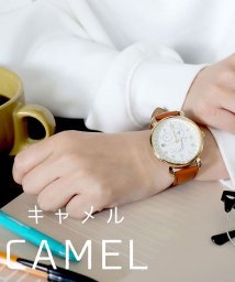 nattito(ナティート)/【メーカー直営店】カレンダー・曜日付ウォッチ レディース 革ベルト ランカ フィールドワーク QKS153/キャメル