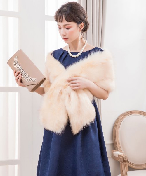 セール フェイクファー大判パーティーショール ドレス プラス Dress Magaseek