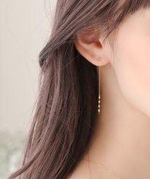 Phoebe/【K10】グリッターダイヤモンドバックキャッチピアス/504353144