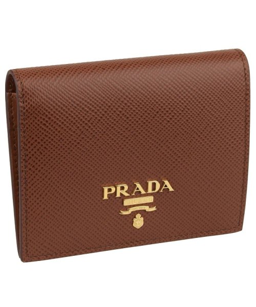 PRADA(プラダ)/【PRADA(プラダ)】PRADA プラダ 二つ折り財布 コインケース付/ブラウン