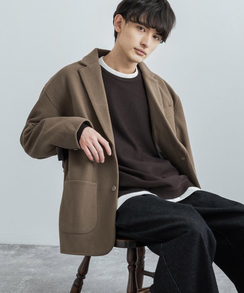 セール テーラードジャケット メンズ レディース テックウール ウールライク ウーリーテック ウール調 カジュアル ビッグシルエット ワイド オーバーサイズ セットアッ ロッキーモンロー Rocky Monroe Magaseek