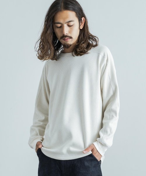 カットソー サーマルニット ハニカム 長袖tシャツ メンズ レディース 日本製 カジュアル ボンバーヒート 爆暖 トレーナー スウェット 国産 スプリットスリー ロッキーモンロー Rocky Monroe Magaseek