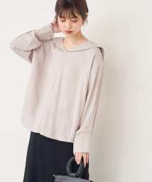 NICE CLAUP OUTLET(ナイスクラップ　アウトレット)/【natural couture】リネン混セーラーカラーブラウス/ベージュ