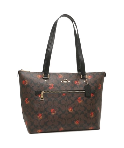 コーチ アウトレット トートバッグ シグネチャー 花柄 ブラウン レッド レディース Coach C5803 Imosn コーチ Coach Magaseek
