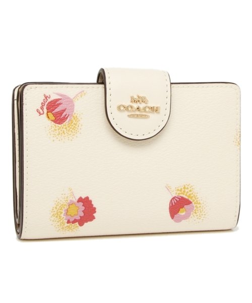 セール コーチ アウトレット 二つ折り財布 花柄 ホワイト レッド レディース Coach C6439 Imcah コーチ Coach Magaseek