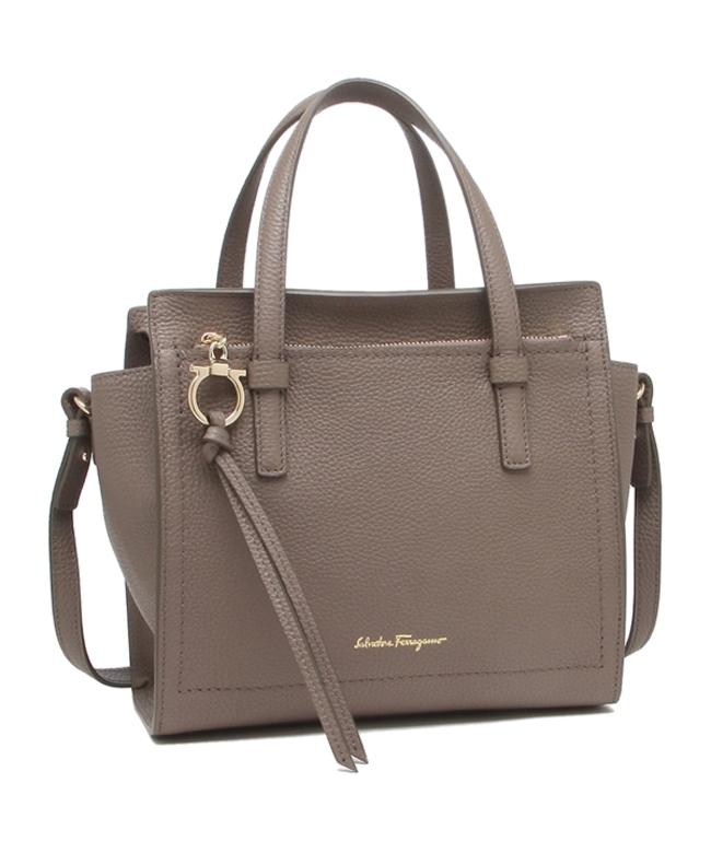 フェラガモ ハンドバッグ ショルダーバッグ ガンチョショッピング ガンチーニ グレー FERRAGAMO Salvatore Ferragamo 21F478