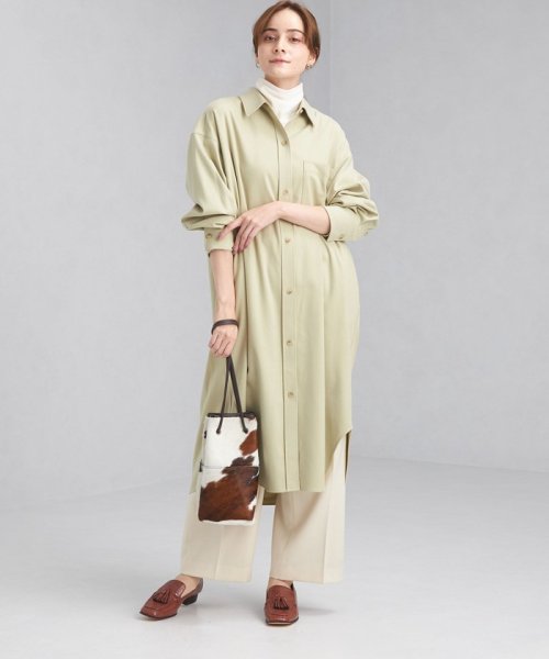 セール クリア フラノ シャツ ワンピース チェック グリーンレーベルリラクシング Green Label Relaxing Magaseek