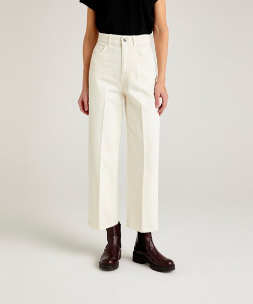 セール センタープレスストレートワイドパンツ シスレー レディス Sisley Magaseek
