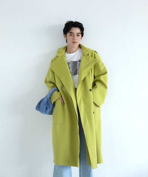 marjour(マージュール)/HOODED COLOR COAT/イエロー