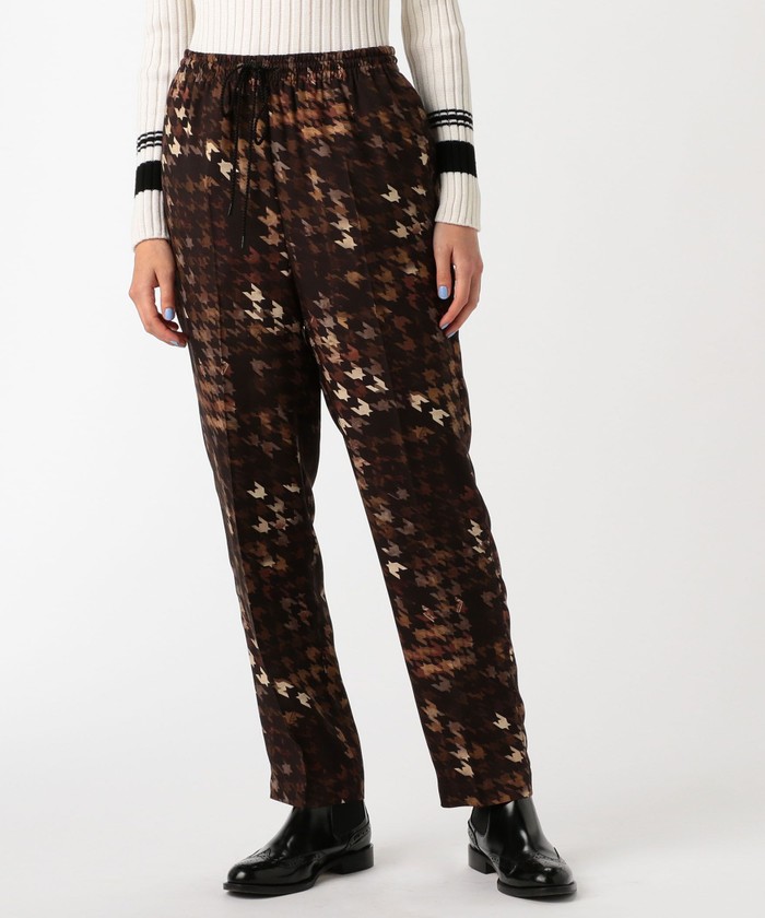 セール】ハウンドトゥースグラフィカルプリント フレアバルーン