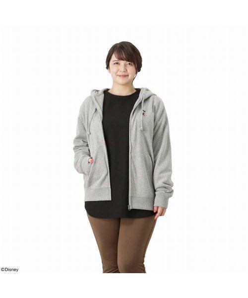 大きいサイズ Disney ミッキー 裏起毛ワンポイントジップパーカー クイーンサイズ 1485 6750 マックハウス レディース Mac House Women Magaseek