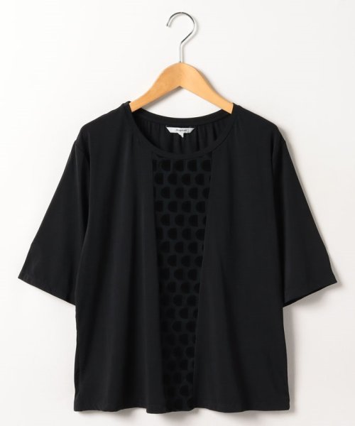 Desigual(デシグアル)/Tシャツ半袖 TEE ELBOW SLEEVE FRONT MESH/ブラック系