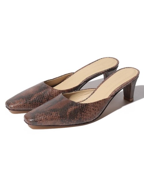 BAYCREW'S GROUP LADIES OUTLET(ベイクルーズグループアウトレットレディース)/MARI GIUDICELLI PYTHON MULE/ブラウン