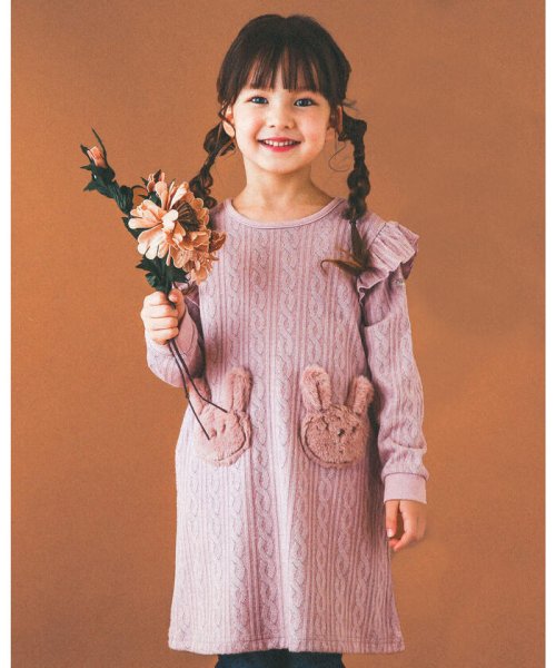 セール うさぎ パッチ ケーブル 接結 ワンピース 80 130cm スラップスリップ Slap Slip Magaseek