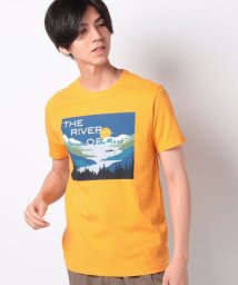 BENETTON (mens)(ベネトン（メンズ）)/エレメントモチーフプリント半袖Tシャツ・カットソー/オレンジ