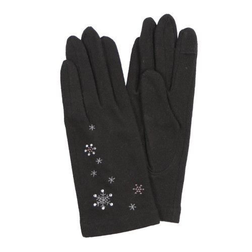 ローラアシュレイ Laura Ashley レディース 手袋 女性用 タッチパネル スマホ 指先だけ出せる スノーフレイク柄 ローラアシュレイ Laura Ashley Magaseek