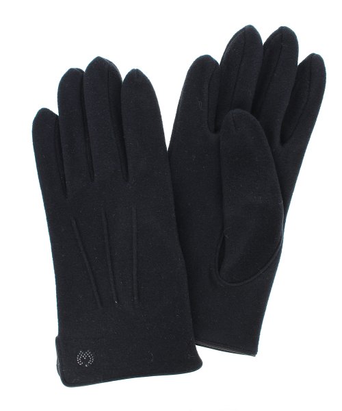 milaschon(ミラ・ショーンテブクロ)/ミラショーン milaschon メンズ 手袋 定番 シンプル 五本指手袋 サイドスリット ワンポイント 紳士 男性用/ブラック 