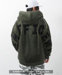 1111clothing(ワンフォークロージング)/ファー ジャケット メンズ パーカー レディース ビッグシルエット アウター オーバーサイズ ブルゾン ジップパーカー フード フーディ 防寒 暖かい 軽い 大/カーキ