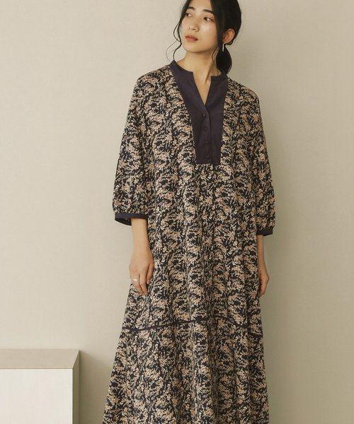 セール グラスプリント異素材切替ワンピース ブージュルード Bou Jeloud Magaseek