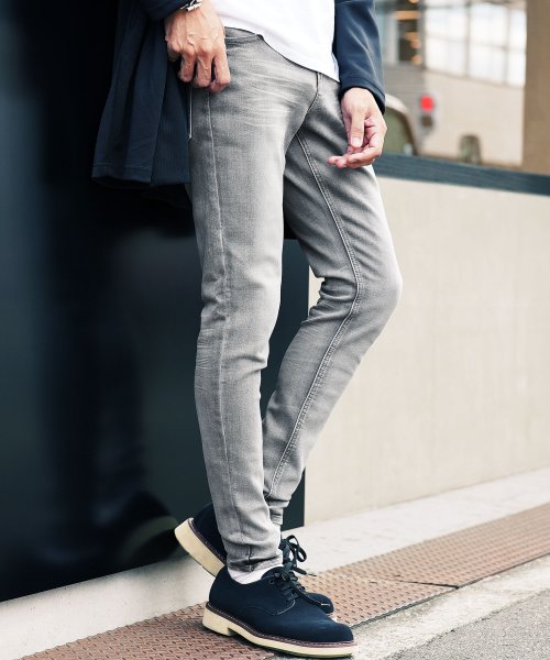 セール ジギーズショップ Jiggys Shop スーパーストレッチ裏起毛スキニーデニム 暖かい ストレッチ スキニー デニム ジーンズ 裏起毛 パンツ スキニーパンツ スリム メンズ ズボン Magaseek