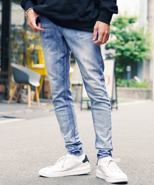 ジギーズショップ Jiggys Shop スーパーストレッチ裏起毛スキニーデニム 暖かい ストレッチ スキニー デニム ジーンズ 裏起毛 パンツ スキニーパンツ スリム メンズ ズボン Magaseek