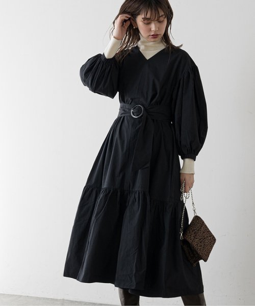 セール Natural Couture ギャザースリーブサックワンピース ナイスクラップ アウトレット Nice Claup Outlet Magaseek
