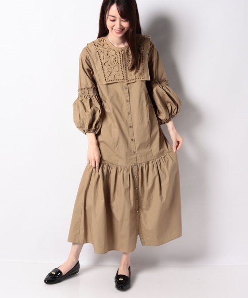 セール Every Very Nice Claup レース衿つきボリュームティアードワンピース ナイスクラップ アウトレット Nice Claup Outlet Magaseek