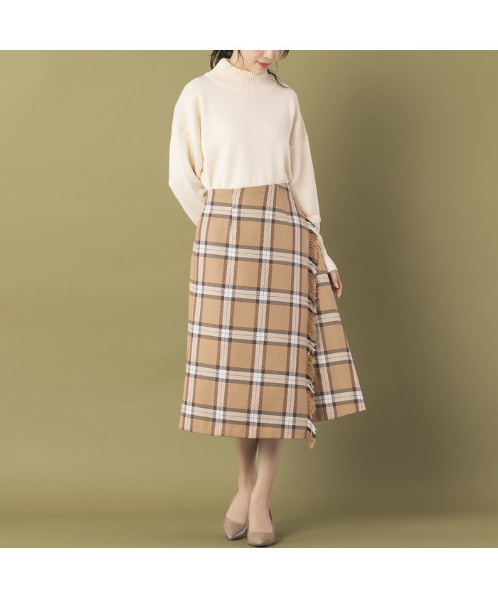 最も優遇 巻きスカート風チェックスカート 早割クーポン