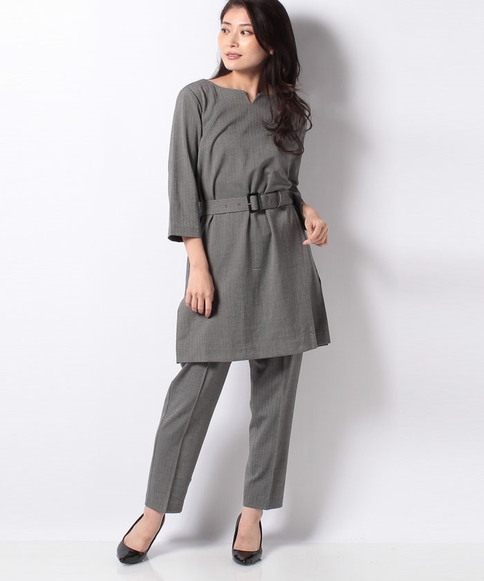 洗える ヘリンボーン柄チュニックセットアップ ラナン Ranan Magaseek