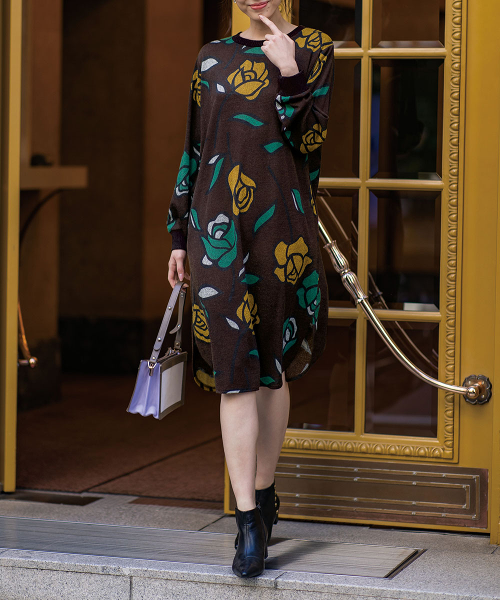 インパクトプリントニットソーチュニックワンピース ラナン Ranan Magaseek