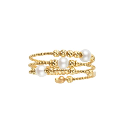 K10イエローゴールド パール フリーリング K10イエローゴールド