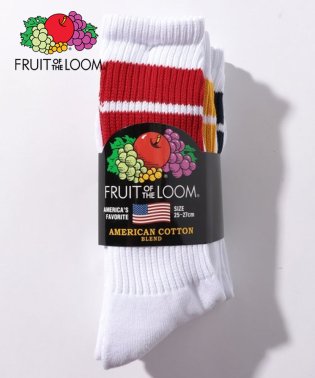 FRUIT OF THE LOOM/FRUIT OF THE LOOM AC 2ライン クルー丈ソックス 3足セット 父の日 プレゼント ギフト/504379921