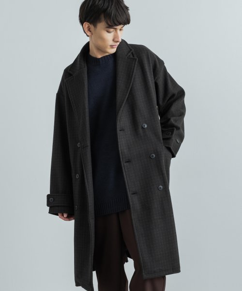 チェスターコート メンズ レディース ロング 膝下 真冬 ダブル アウター ガウン 厚手 テックメルトン オーバーサイズ ビッグシルエット ゆったり 無地 ビジ ロッキーモンロー Rocky Monroe Magaseek