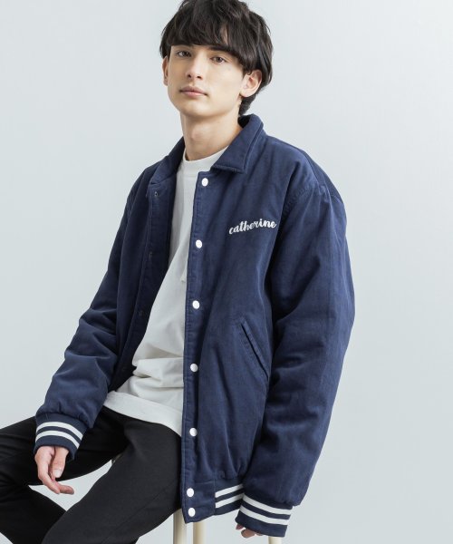 スタジャン メンズ レディース アウター ジャケット ブルゾン ジャンパー コーデュロイ 刺繍 襟付き オーバーサイズ ビッグシルエット ゆったり 羽織り 防寒 ロッキーモンロー Rocky Monroe Magaseek