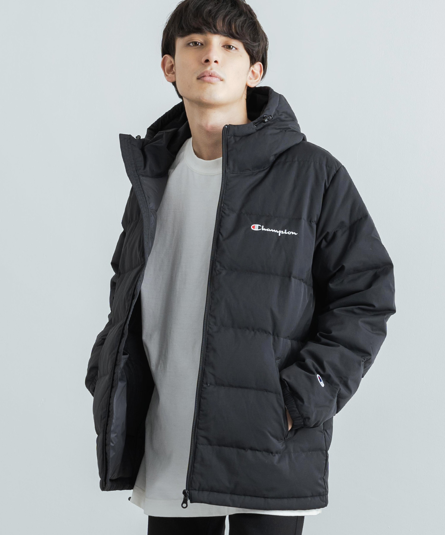 Champion チャンピオン ダウンジャケット メンズ レディース アウター BASIC ベーシック フード パーカー 防寒 防風 無地 シンプル  カジュアル