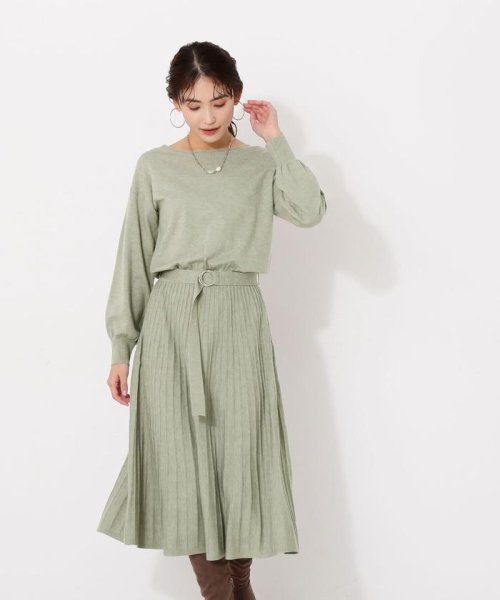 セール ナチュラルビューティーベーシック Natural Beauty Basic プリーツニットワンピース Magaseek