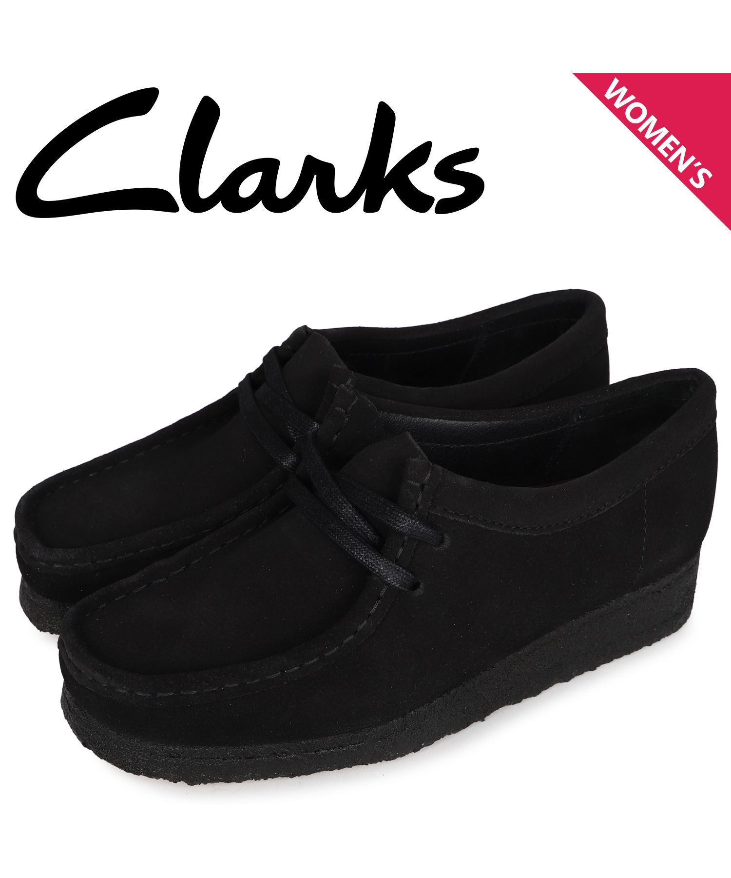 クラークス Clarks ワラビー ブーツ レディース WALLABEE ブラック 黒