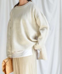 ARGO TOKYO(アルゴトウキョウ)/サイドスリットニットトップス 25102 Side slit knit pullover/アイボリー
