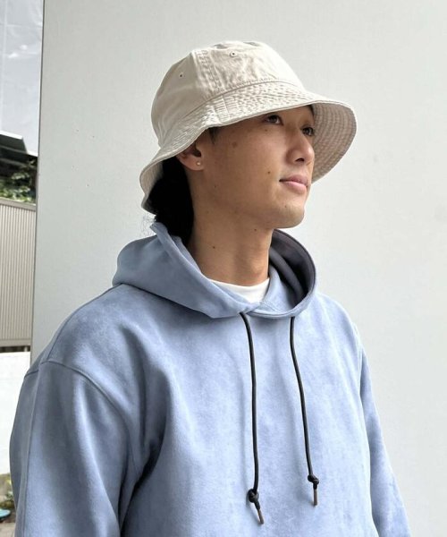 コットンツイル バケットハットつば広 パープル イエロー Purple Yellow Magaseek