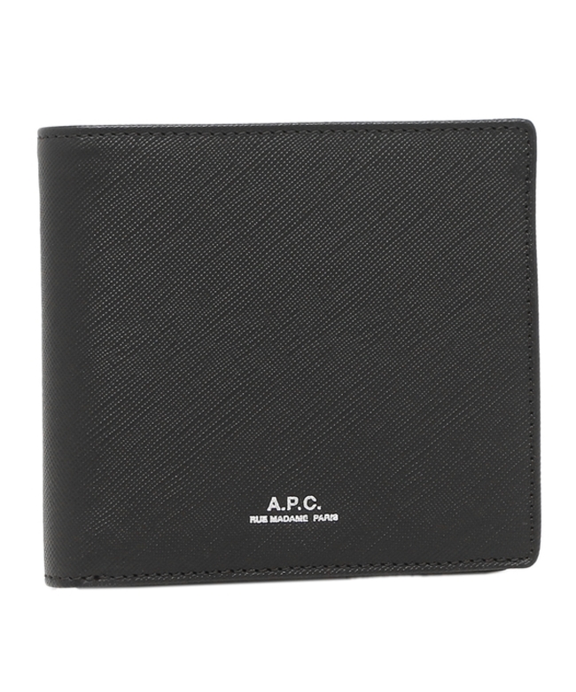 セール】アーペーセー 二つ折り財布 ブラック メンズ APC A.P.C. PXBJQ