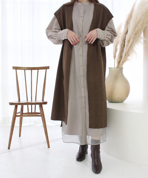 セール オーガンジーレイヤードワンピース モードローブ Mode Robe Magaseek