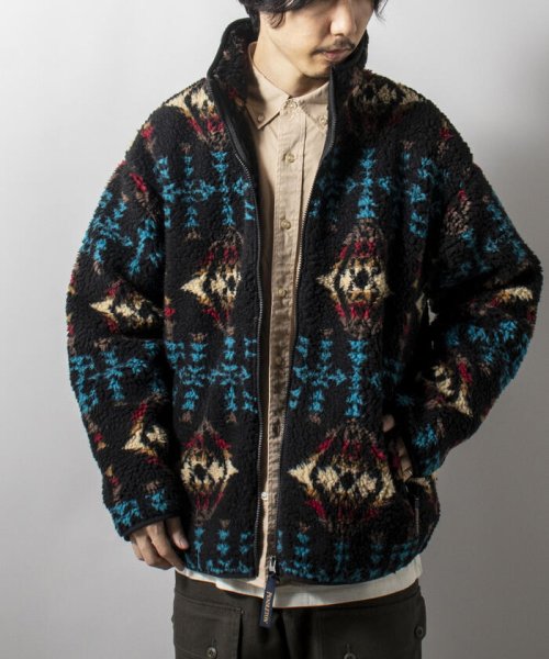 GLOSTER(GLOSTER)/【PENDLETON/ペンドルトン】Boa Stand Zip Blouson ボアフリースブルゾン/ブラック系その他