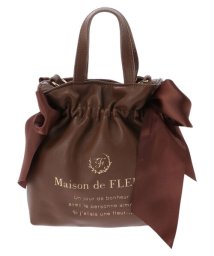 Maison de FLEUR(メゾンドフルール)/EC限定ミニダブルリボン2Wayトートバッグ/ブラウン