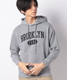 STYLEBLOCK(スタイルブロック)/裏起毛プリントスウェットパーカー/BROOKLYN杢グレー