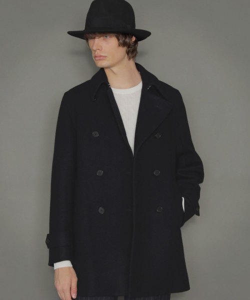 美品】MACKINTOSH メルトンコート ダブル 英国製 シルク ベルト  