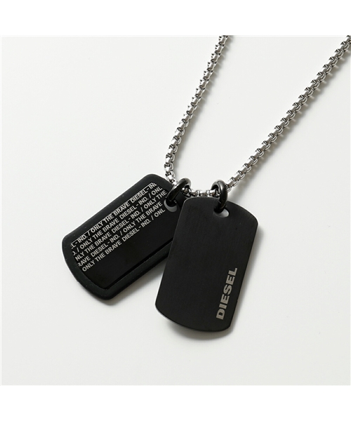 セール】【DIESEL(ディーゼル)】DX1287040 ロゴ ネックレス ダブルタグ