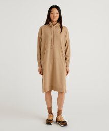 BENETTON (women)(ベネトン（レディース）)/ウールオフタートルネックミモレ丈長袖ニットワンピース/ベージュ