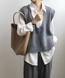 aimoha(aimoha（アイモハ）)/新作 Vネックオーバーベスト 韓国ファッション/グレー